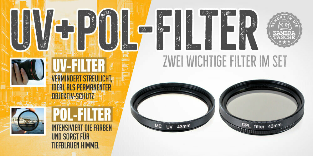 UV + Polfilter passend für Samsung NX3300 NX3000 und 16-50mm Objektiv