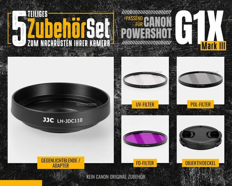 5-teiliges Zubehörset für Canon PowerShot G1X Mark III