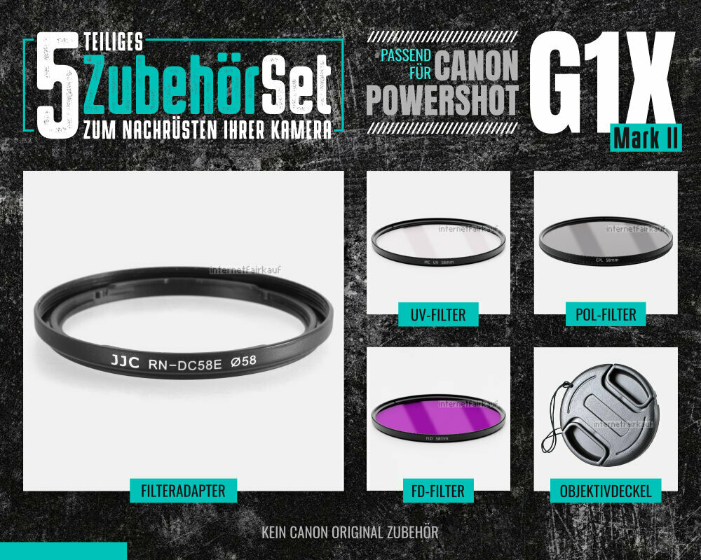 5-teiliges Zubehörset für Canon PowerShot G1X Mark II