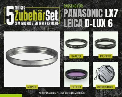 5-teiliges Zubehörset passend für Leica D-Lux 6 + Panasonic LX7