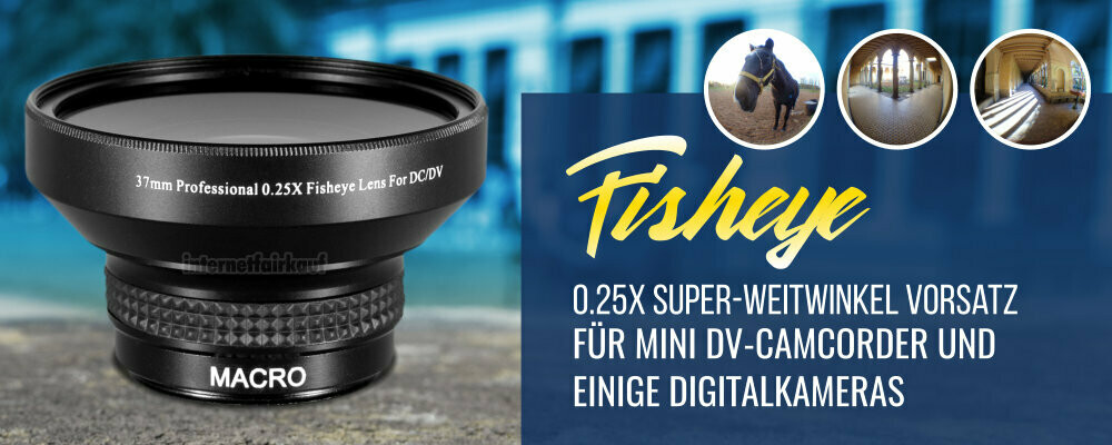 0.25x Fisheye Vorsatz passend für Canon Legria HF R87 HF R86