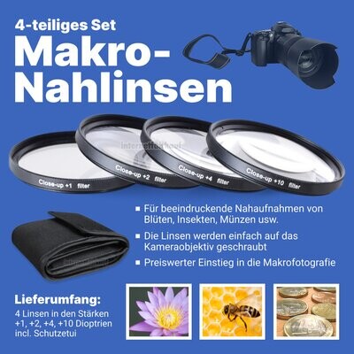 72mm Close Up / Makro Nahlinsen Set +1 +2 +4 +10