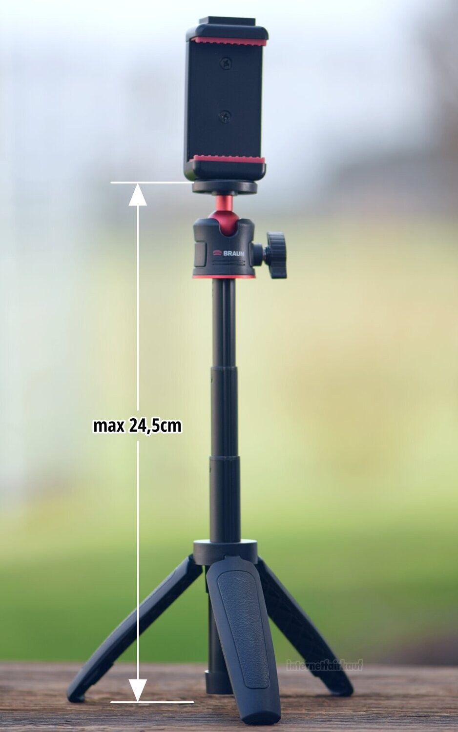 Braun MT-27 - Smartphone Vlogging Tischstativ / Handgriff inkl. Cold Shoe Mount
