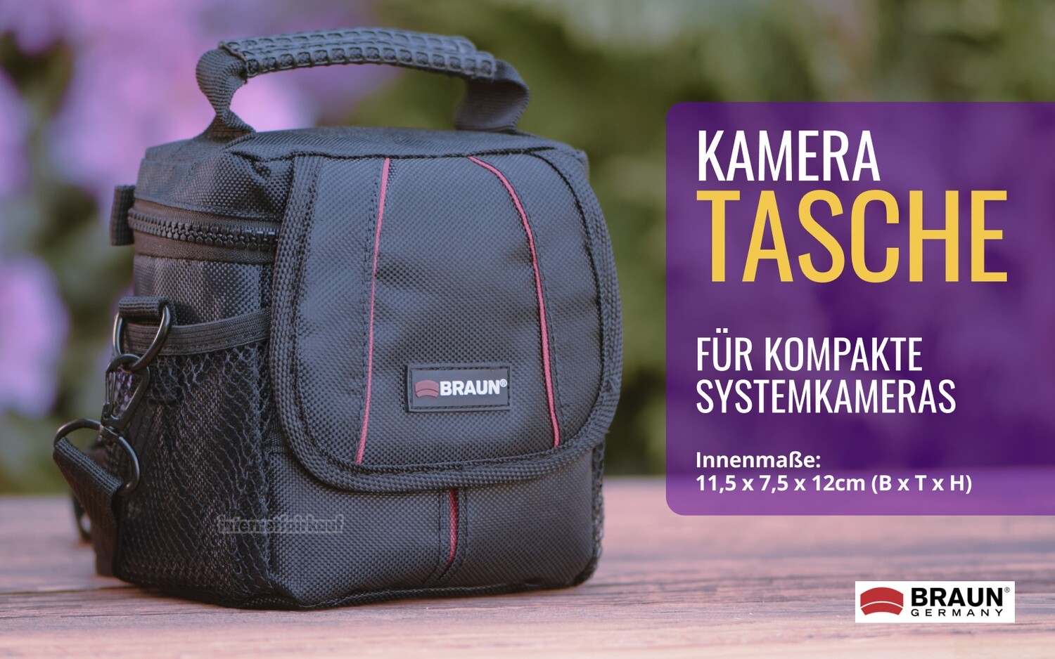 Schultertasche passend für Panasonic Lumix DC-G110 mit 12-32mm Objektiv - Kameratasche