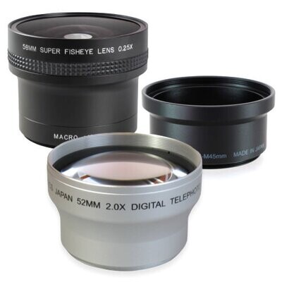 Set Weitwinkel + Tele + Adapter passend für Sony DSC-S85 S75 S70