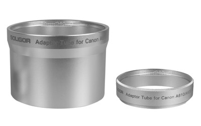 Adapter Tubus für Canon A610 A620 A630 A640 - 52mm silber 2-teilig