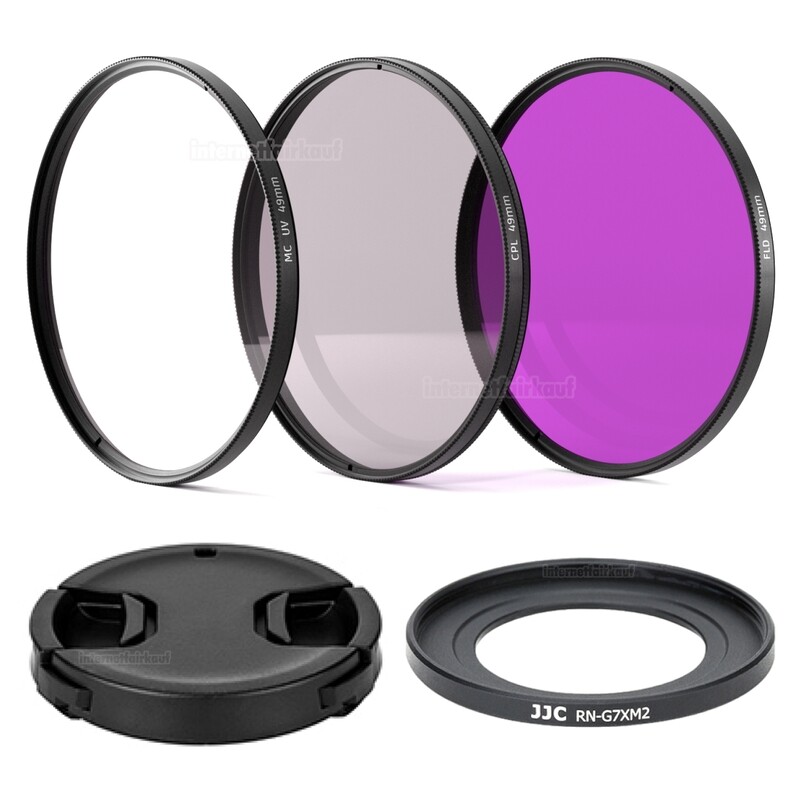 Zubehörset für Canon PowerShot G5X, G7X, G7X Mark II, G7X Mark III - 3 Filter Adapter