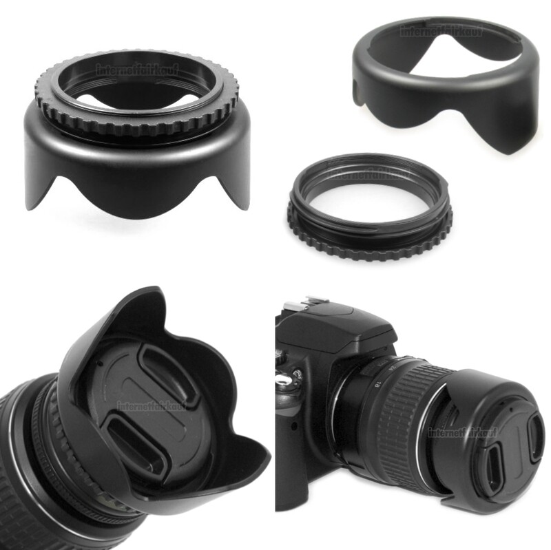 Sonnenblende Gegenlichtblende 52mm - incl. Objektivdeckel