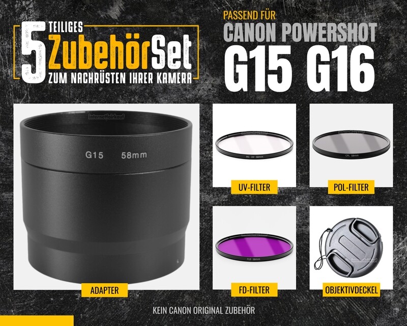 5-teiliges Zubehörset für Canon PowerShot G15, G16, 58mm