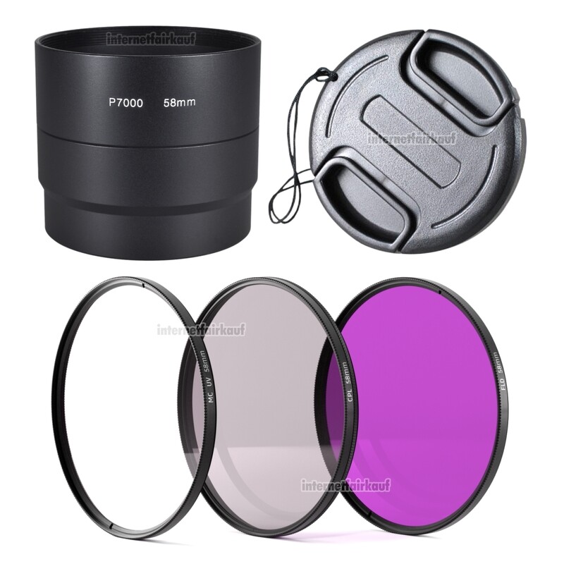 5-teiliges Zubehörset für Nikon Coolpix P7000 P7100, 58mm