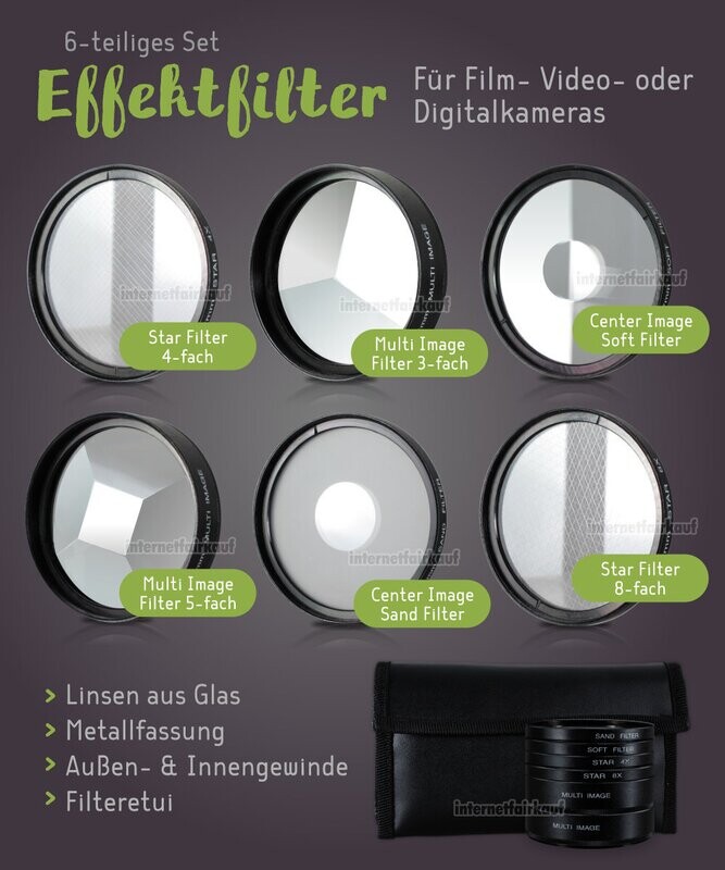 49mm 6-fach Set Spezial Effekt Filter Effektfilter Effektlinsen