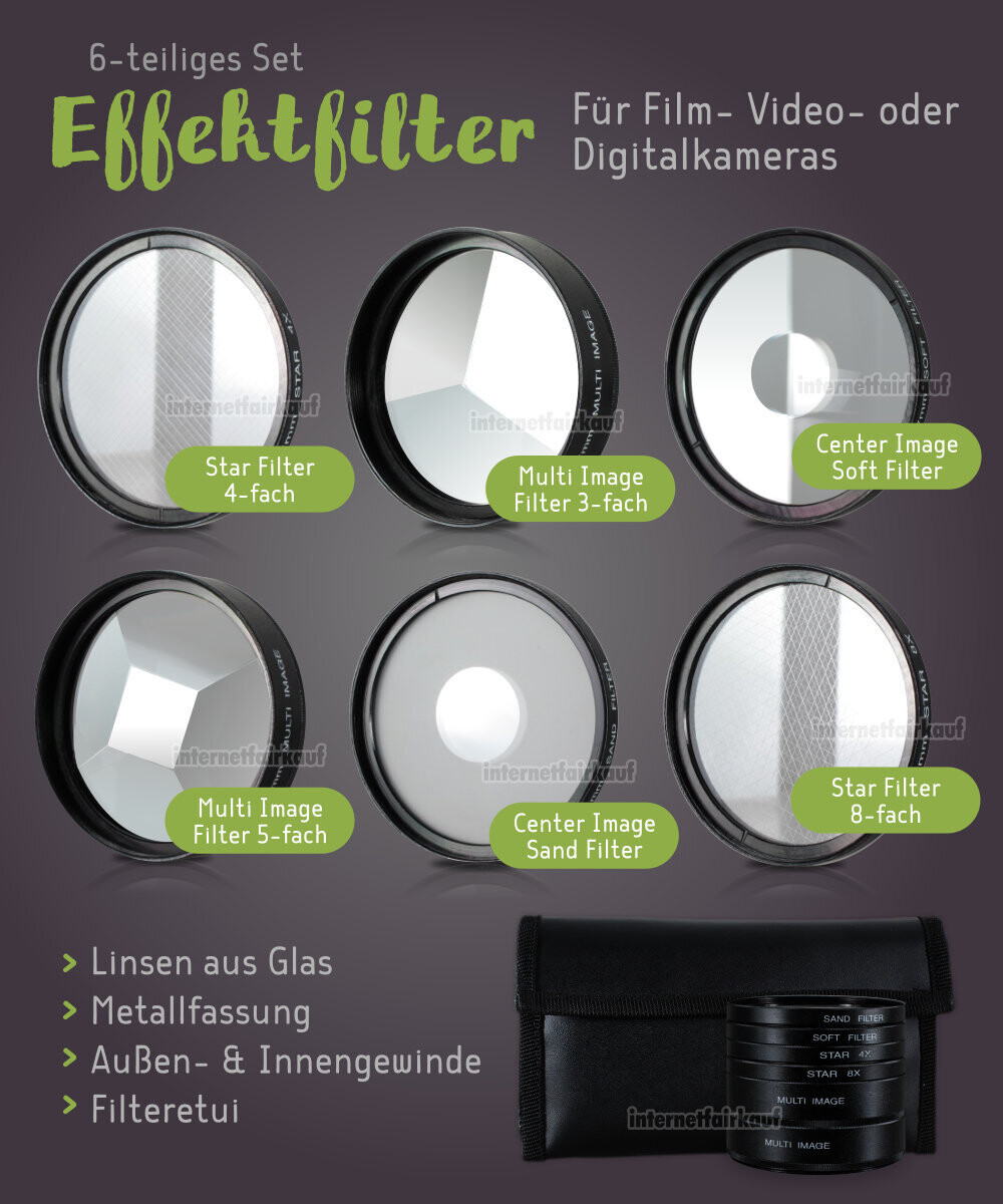 Effektfilter Sternfilter passend für Canon EOS M10 M100 mit 15-45mm Objektiv