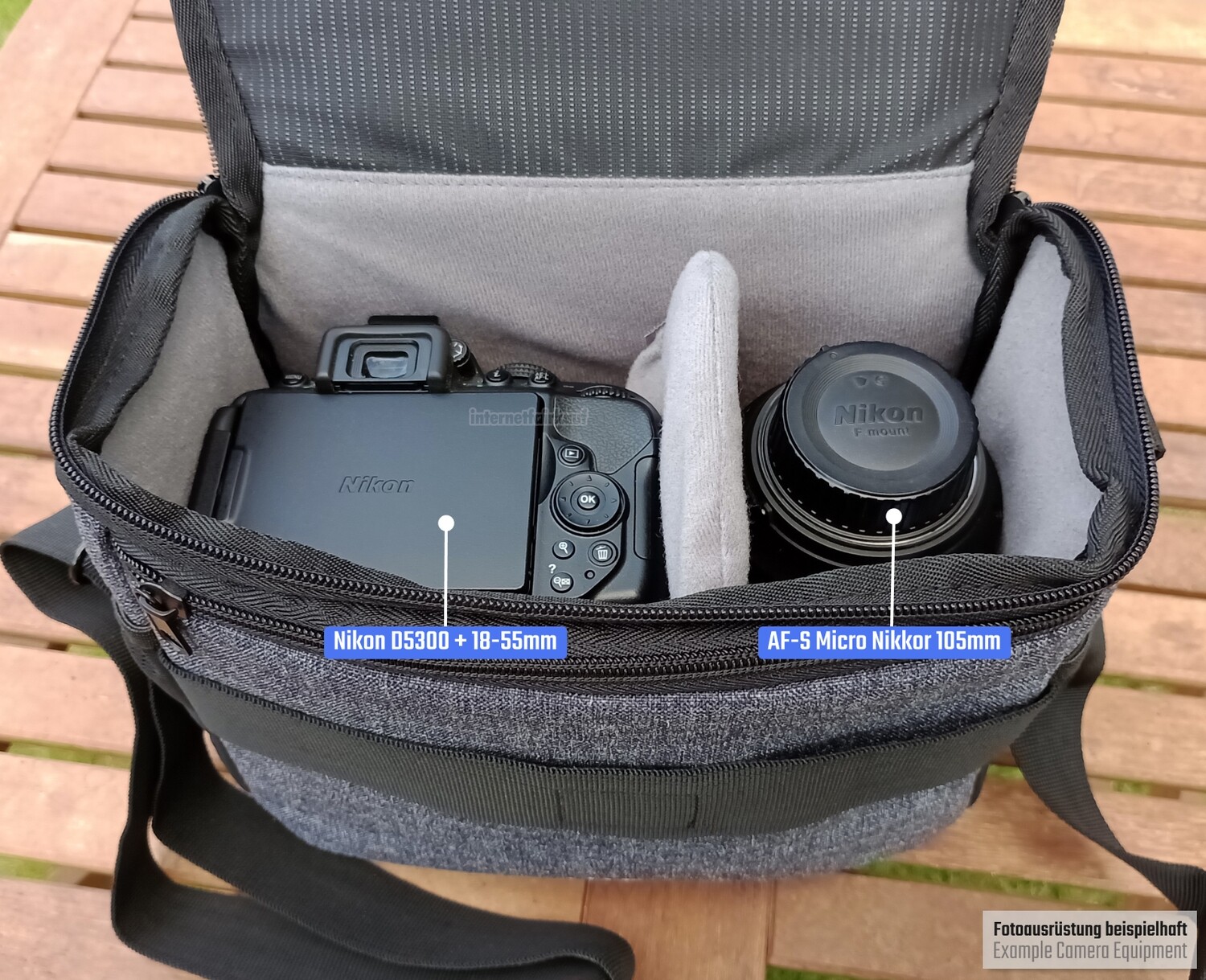 Schultertasche passend für Nikon Coolpix P950 - Fototasche