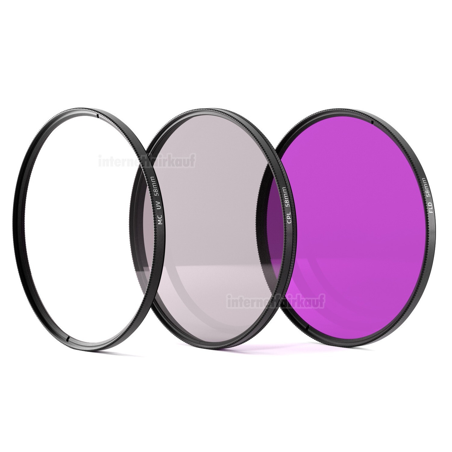 UV + Pol + FD / FLD Filter passend für Canon EOS 400D und 18-55 Objektiv