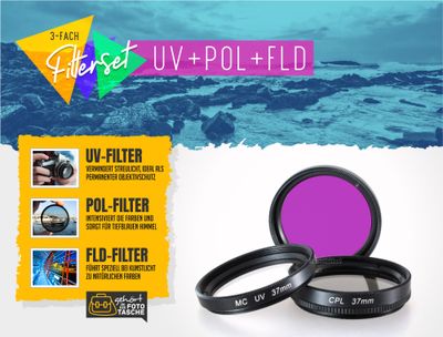 UV + Pol + FD / FLD Filter 37mm, schwarz