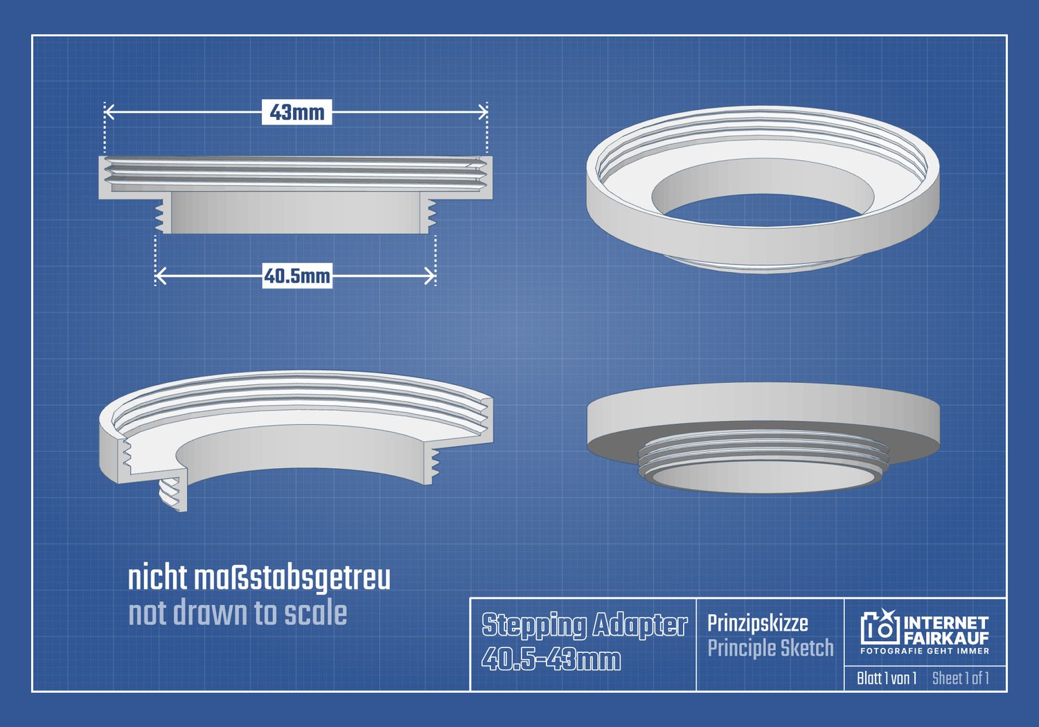 40.5-43mm Adapterring Filteradapter