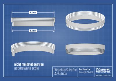 62-62mm Adapterring Distanzring