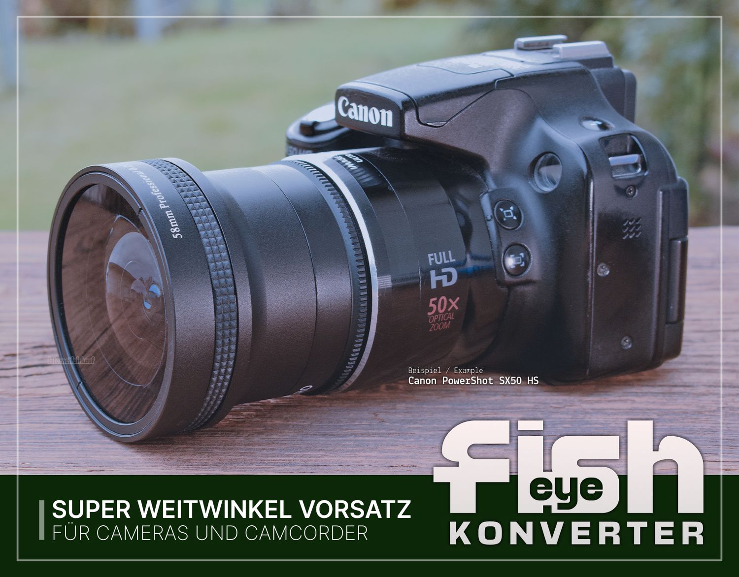 0.25x Fisheye Vorsatz passend für Canon SX540HS