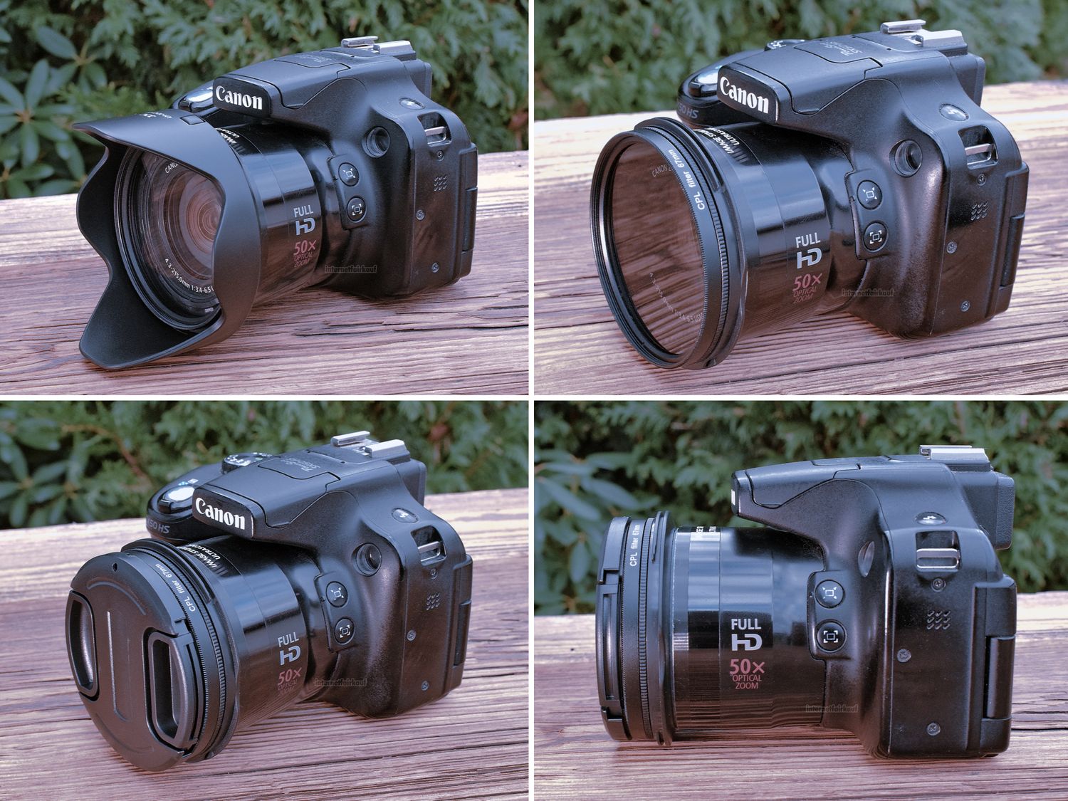 Set UV POL FLD Filter Gegenlichtblende passend für Canon PowerShot G3X SX540HS SX530HS u.a.