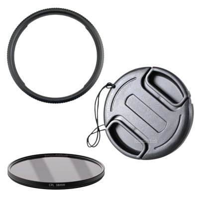 Set POL Filter Adapter + Objektivdeckel passend für Canon PowerShot G3X SX540HS SX530HS u.a.