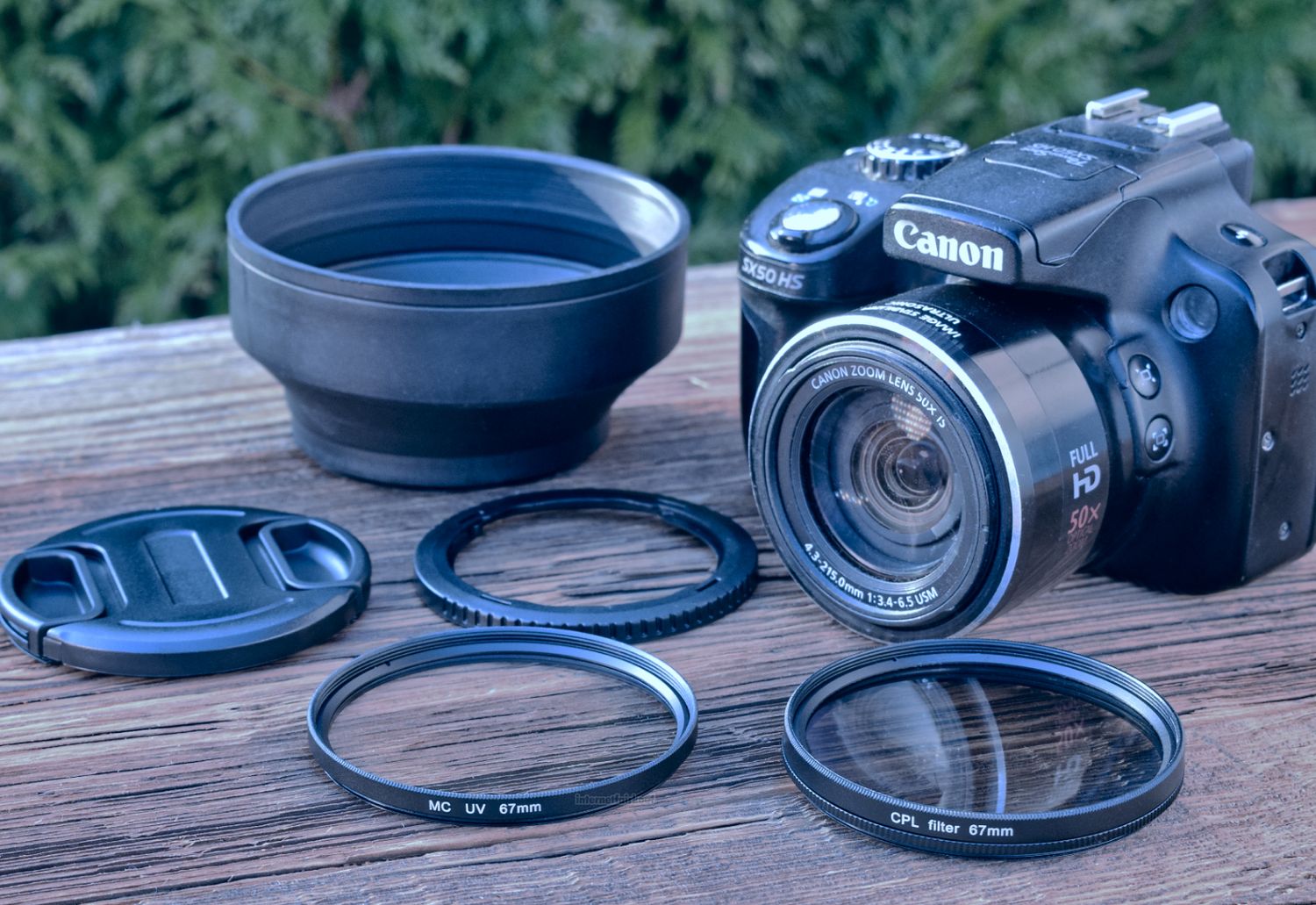 Set UV POL Filter Adapter Gegenlichtblendel passend für Canon PowerShot G3X SX540HS SX530HS u.a.