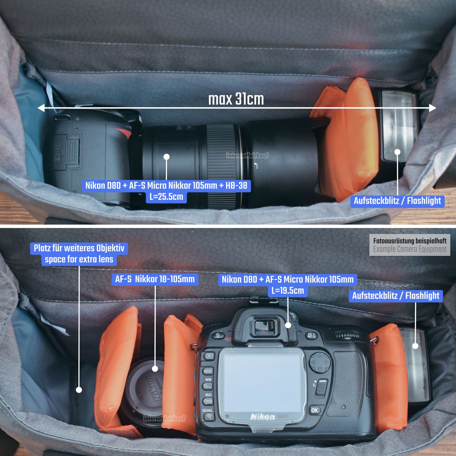 Schultertasche passend für Canon EOS 6D - Kameratasche