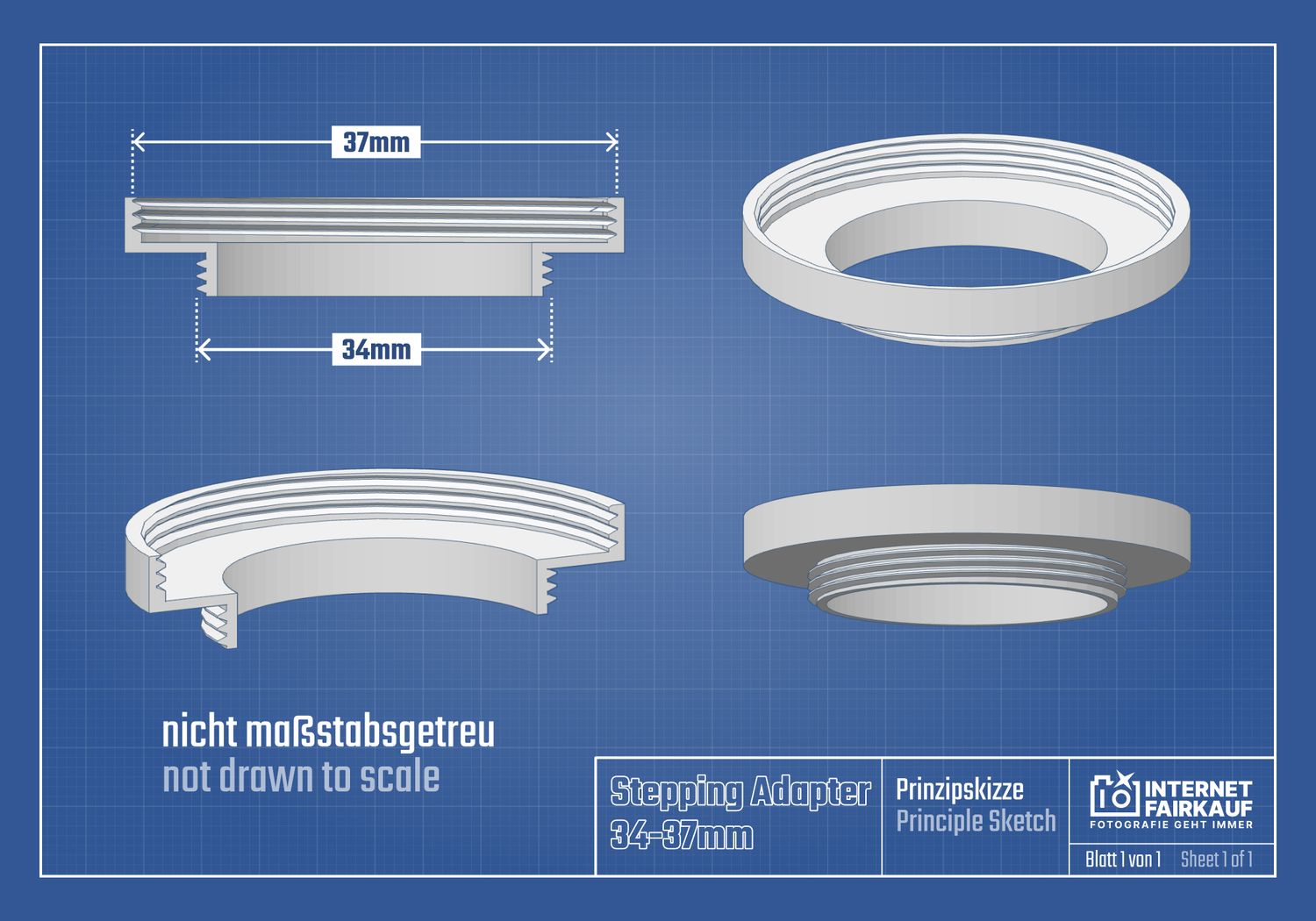 34-37mm Adapterring Filteradapter