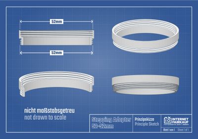 52-52mm Adapterring Distanzring