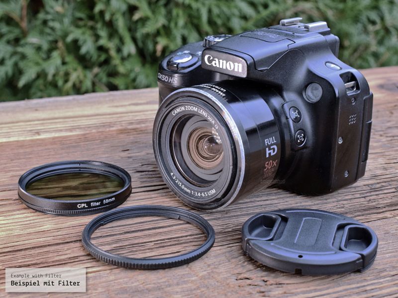 Kiwifotos LA-58SX50 Adapter für Canon G3X SX540HS SX530HS SX70HS u.a.