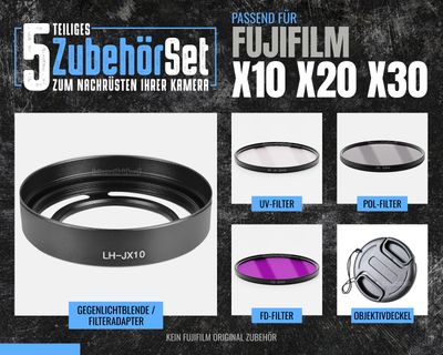 5-teiliges Zubehörset passend für Fujifilm X10 X20 X30