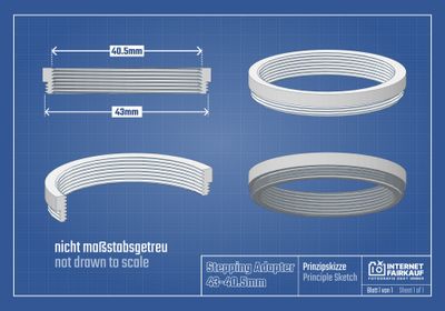 43-40.5mm Adapterring Filteradapter