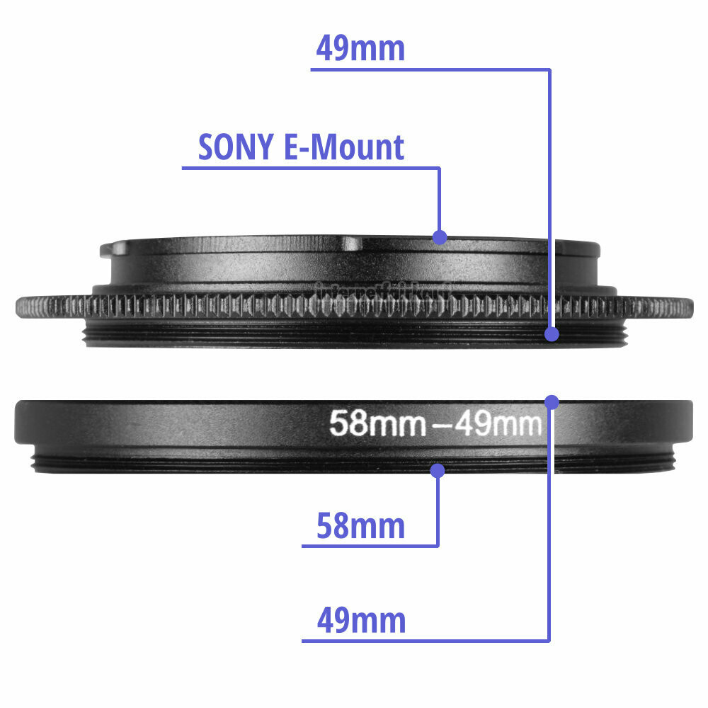 Umkehrring Retro-Adapter für 58mm passend für Sony E-Mount NEX und ILCE Kameras