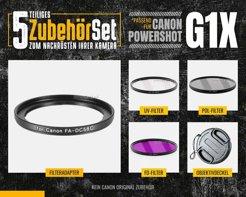 5-teiliges Zubehörset für Canon PowerShot G1X
