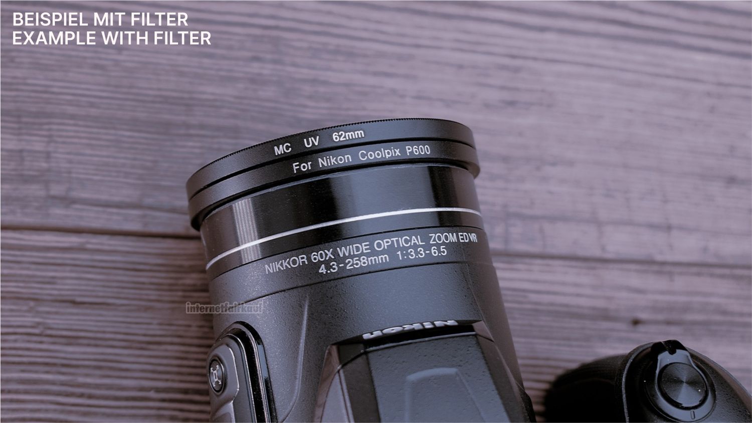 Adapterring für Nikon Coolpix P600 P610 B600 B700 - 62mm