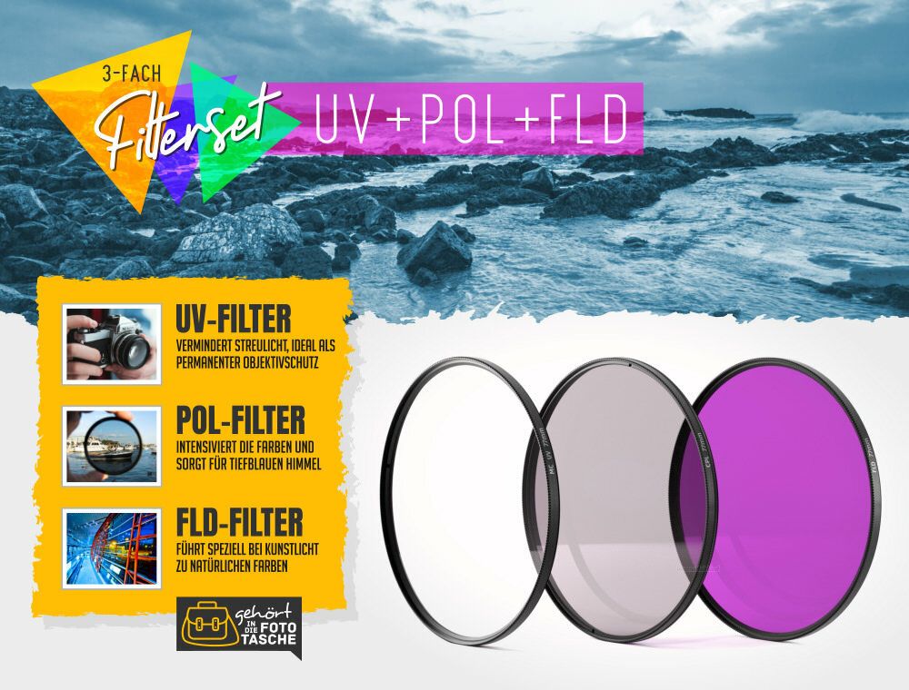 UV + Pol + FD / FLD Filter passend für Nikon Coolpix P1100