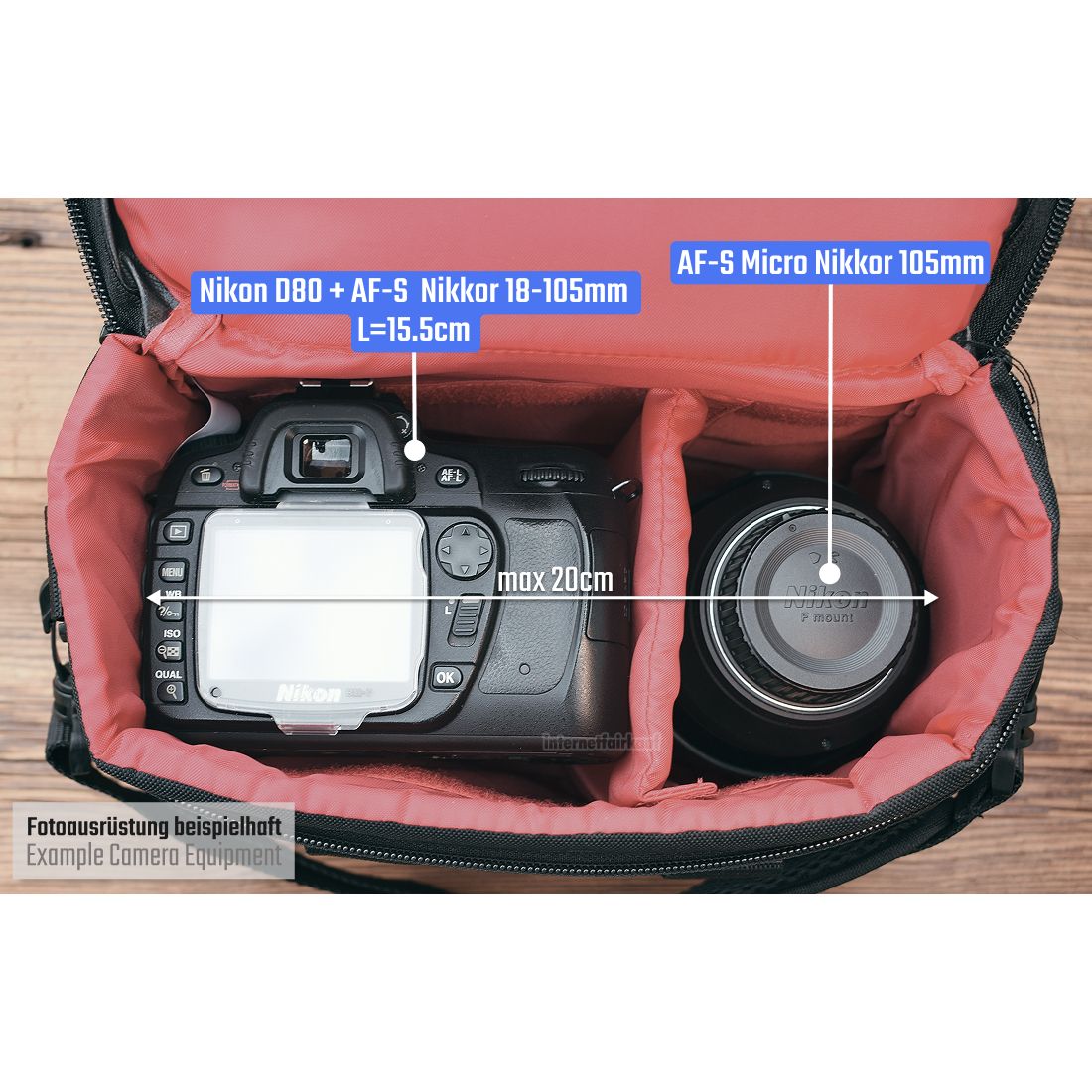 Kameratasche passend für Canon EOS 500D Fototasche