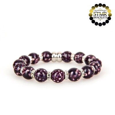 Resin Bracelet / Crystal-Silver / 10mm Pearls