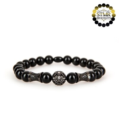 Obsidian Bracelet / Bullet &amp; Vase / 8mm Stones