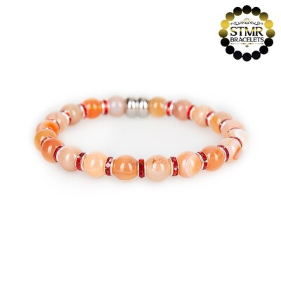 Agate (Botswana) Bracelet / Siam-Silver / 8mm Natural Stones