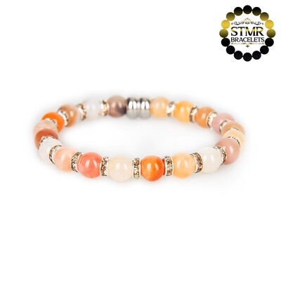 Agate (Botswana) Bracelet / Topaz-Silver / 8mm Natural Stones