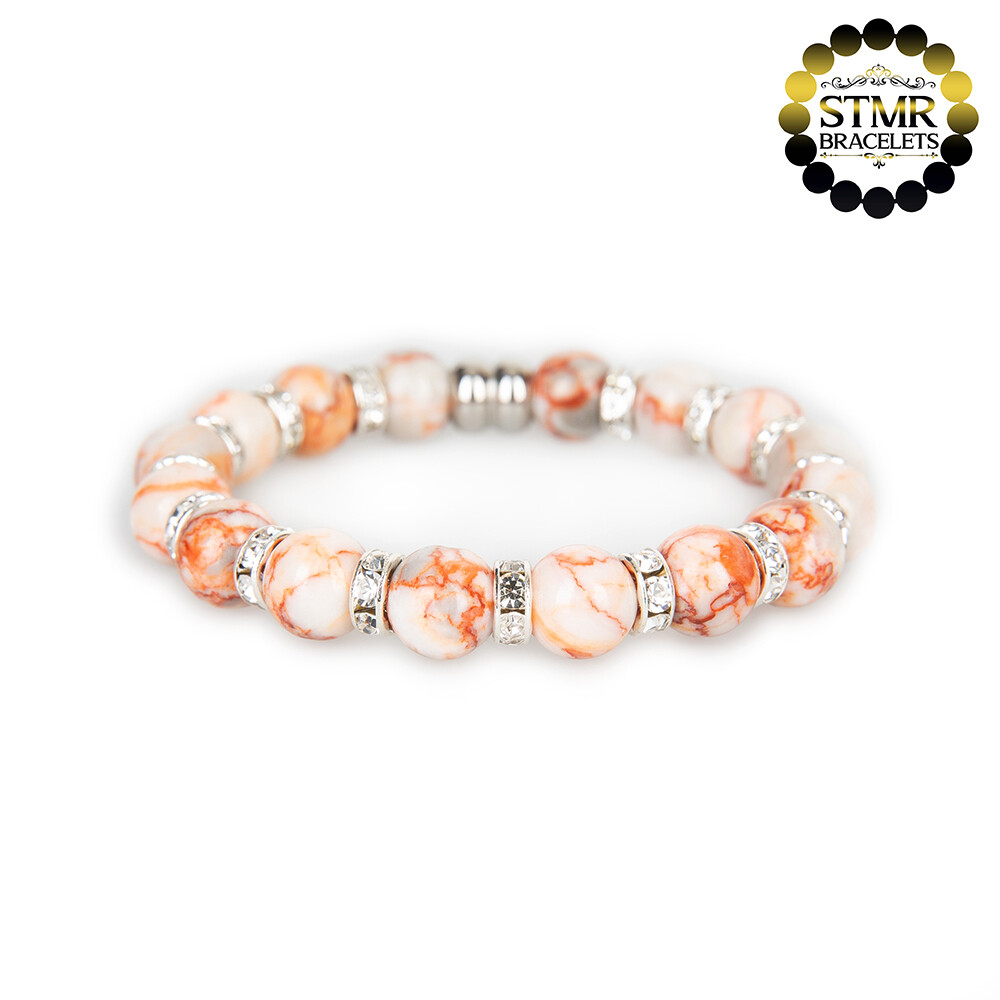 Netstone Bracelet / Crystal-Silver / 10mm Natural Stones