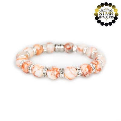 Netstone Bracelet / Crystal-Silver / 10mm Natural Stones