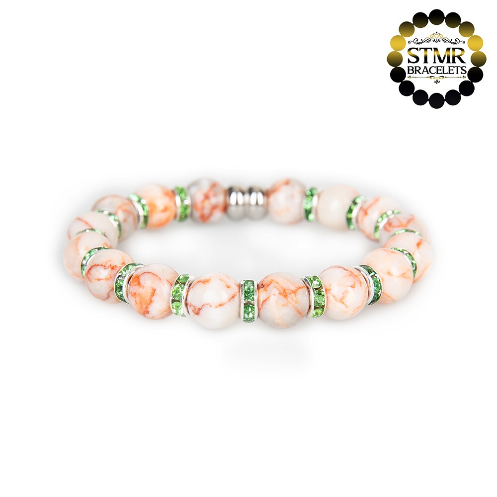 Netstone Bracelet / Peridot-Silver / 10mm Natural Stones