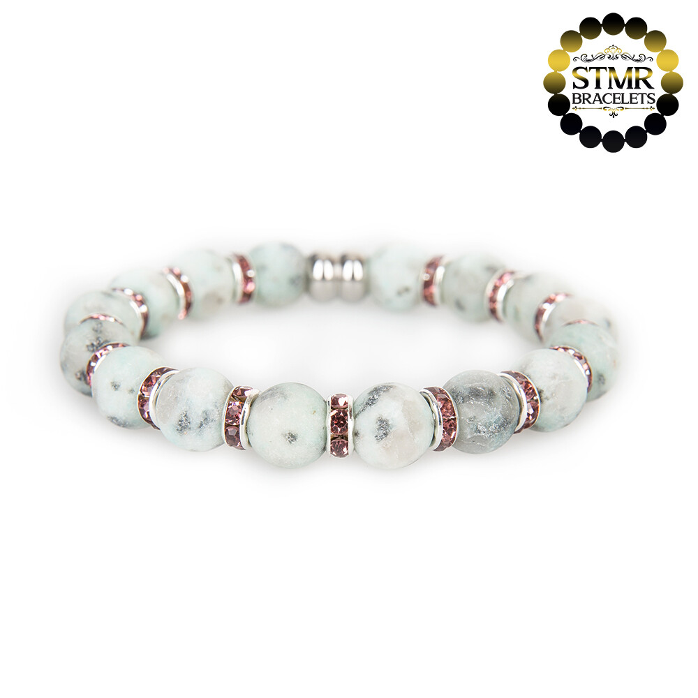 Jasper Bracelet / Amethyst-Silver / 10mm Natural Stones