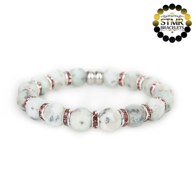Jasper Bracelet / Amethyst-Silver / 10mm Natural Stones