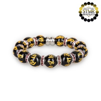 Obsidian Bracelet (Yoga) / Black Diamond-Silver / 10mm Natural Stones