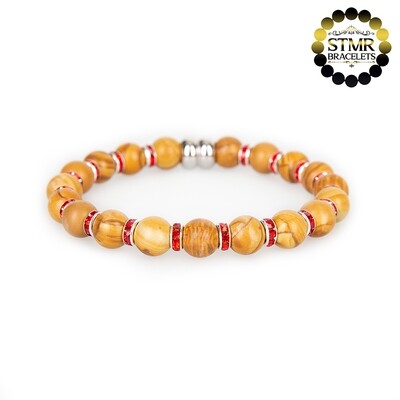 Jasper Bracelet (ocher brown) / Siam-Silver / 8mm Natural Stones