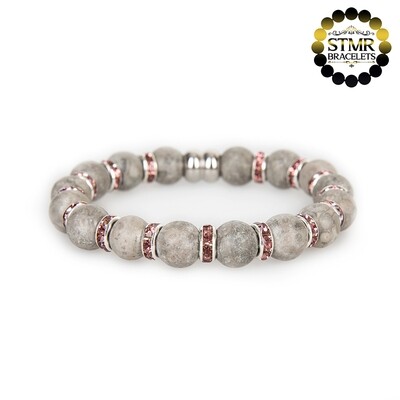 Maifanite Bracelet / Amethyst-Silver / 10mm Natural Stones