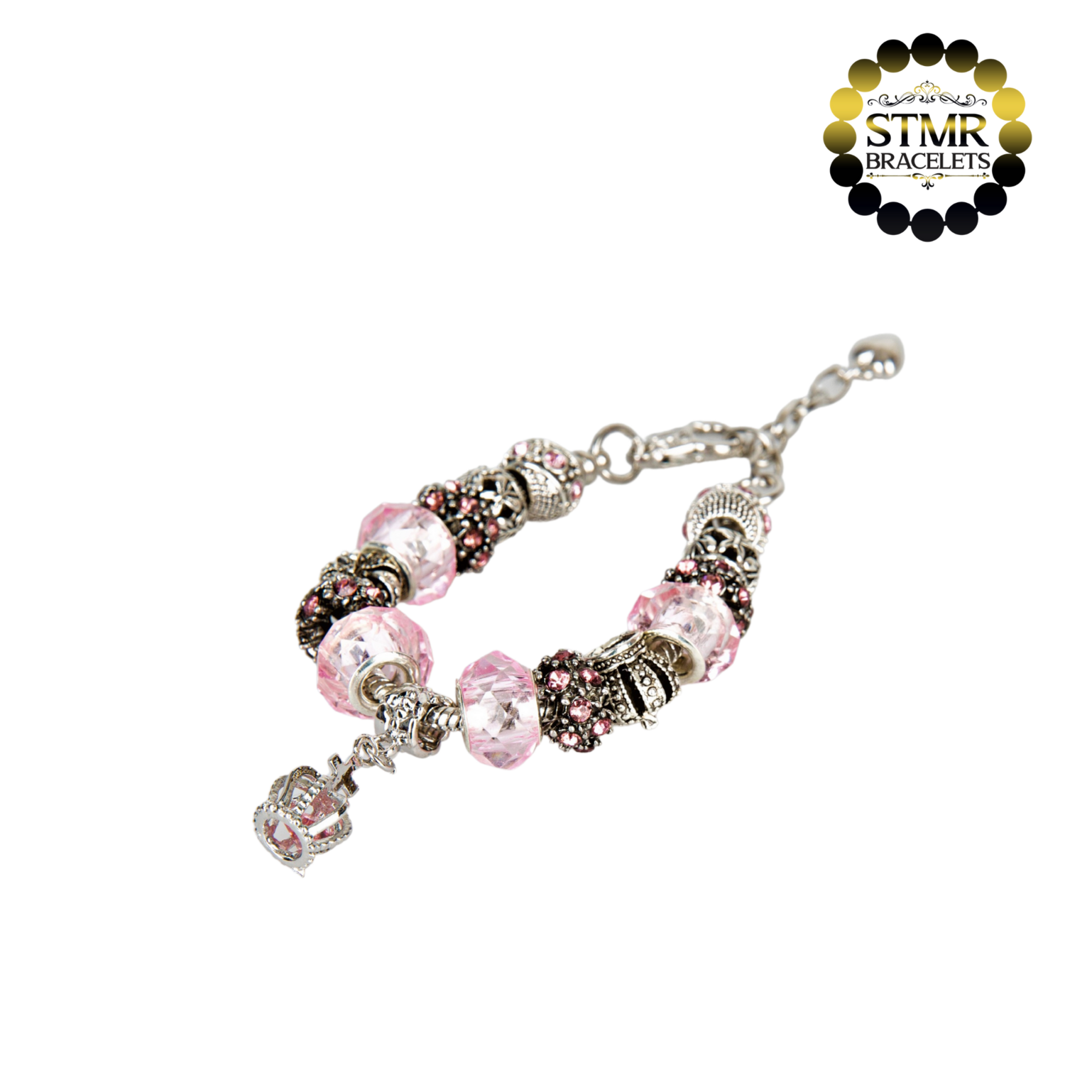 Magic Crown Bracelet II / Silver / Pink / Adjustable (17-20cm)