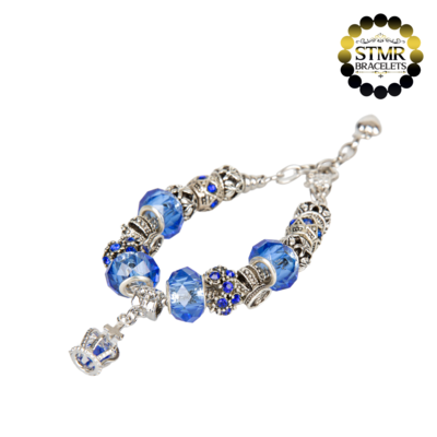 Magic Crown Bracelet I / Silver / Blue / Adjustable (17-20cm)